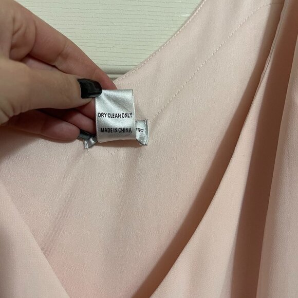 Levkoff Women's NWOT Pink Chiffon Sleeveless A-Line Wrap Maxi Dress Gown Size 12 - Picture 8 of 10